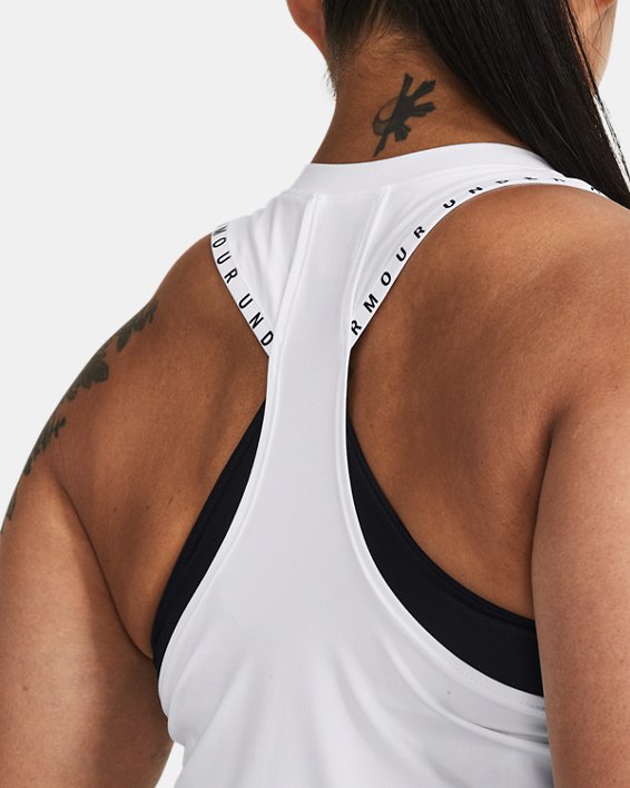 Camiseta sin mangas UA Knockout para mujer, White, pdpMainDesktop image number 3